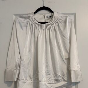 Zara Cream Gathered Neck Blouse